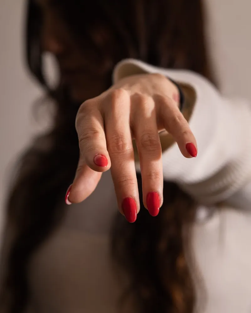 Detalle de manicure elegante